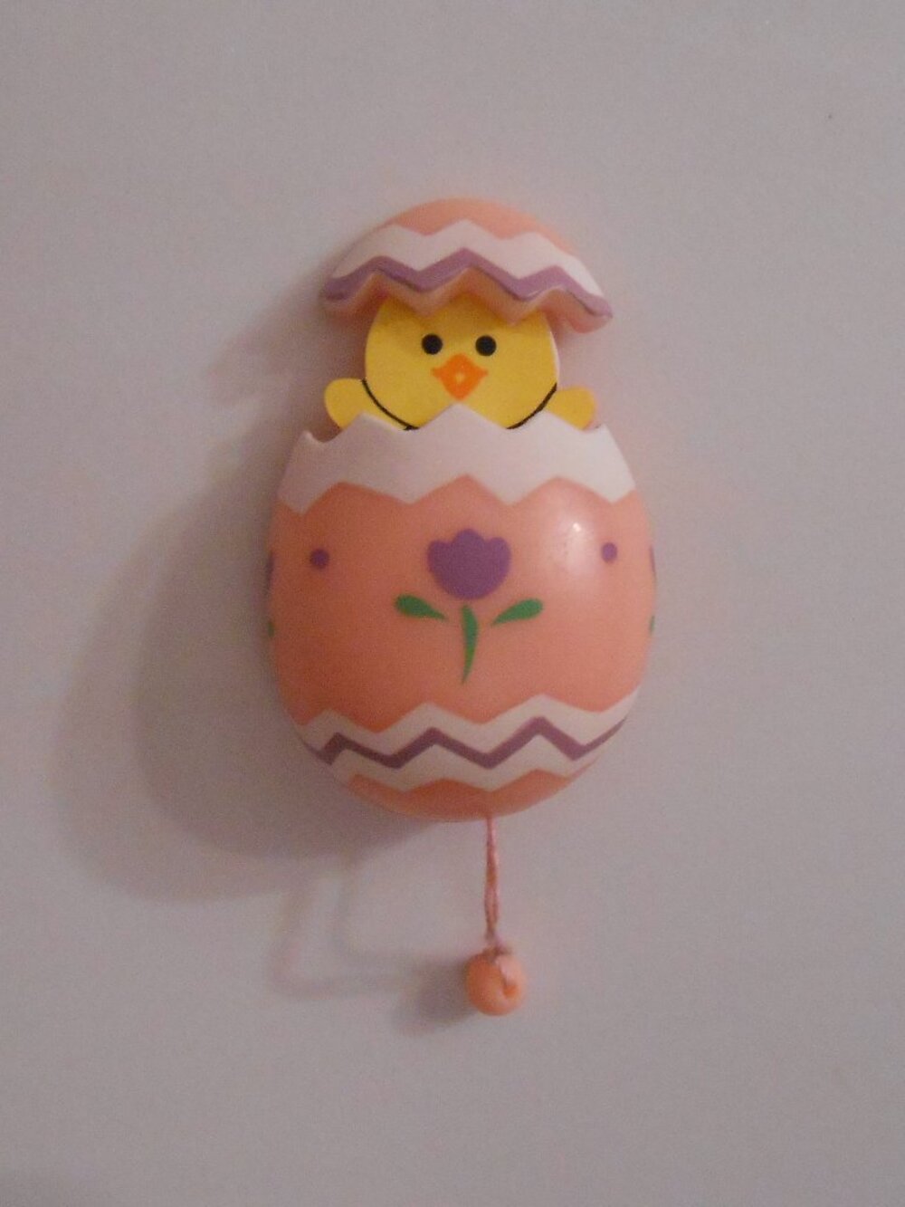 Vintage Russ Easter Egg Chick Pin/Brooch, Easter, Spring, Pink/Yellow, Accesory